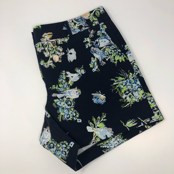 ANN TAYLOR Factory Navy Floral Pattern Shorts, 12 - Picture 1 of 7